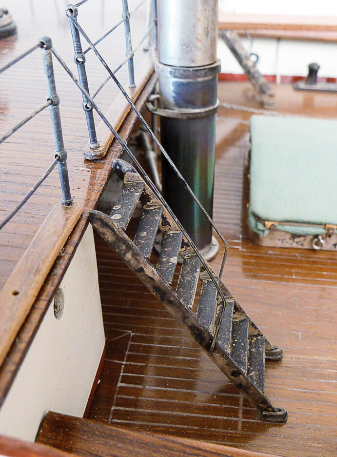 A ladder to the front deck of the model.